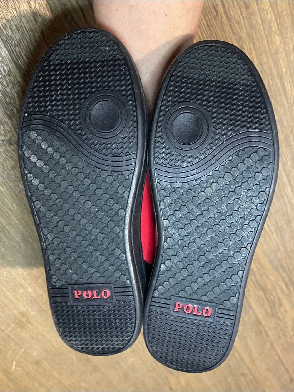 Polo By Ralph Lauren Blk/Red Sneakers, Youth Size 6